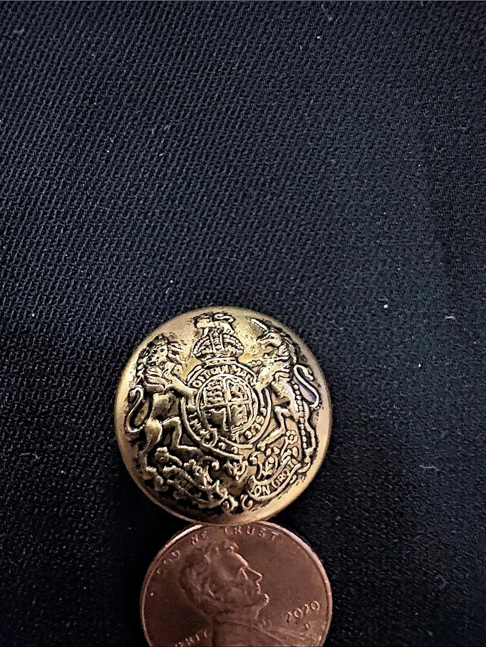 Brass-Gold-Tone Crest Button